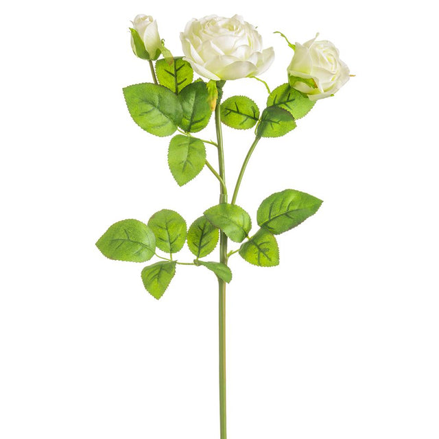White rose spray with bud, 19 inches