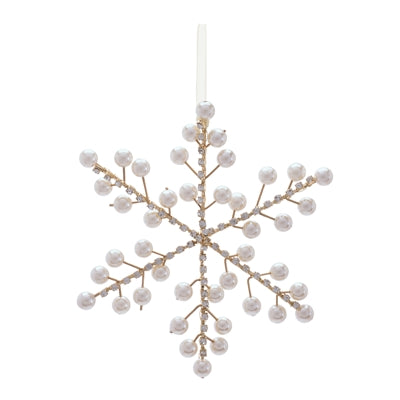7" Pearl Gem Snowflake Ornament