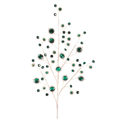 Green jewel spray with jeweled accents.