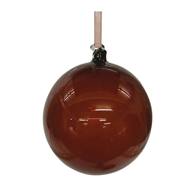4" Brown Ball Glass Ornament