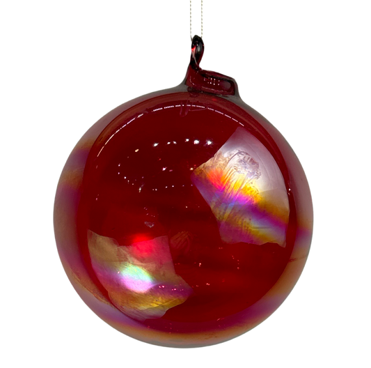 5" Red Aurora Glass Ornament