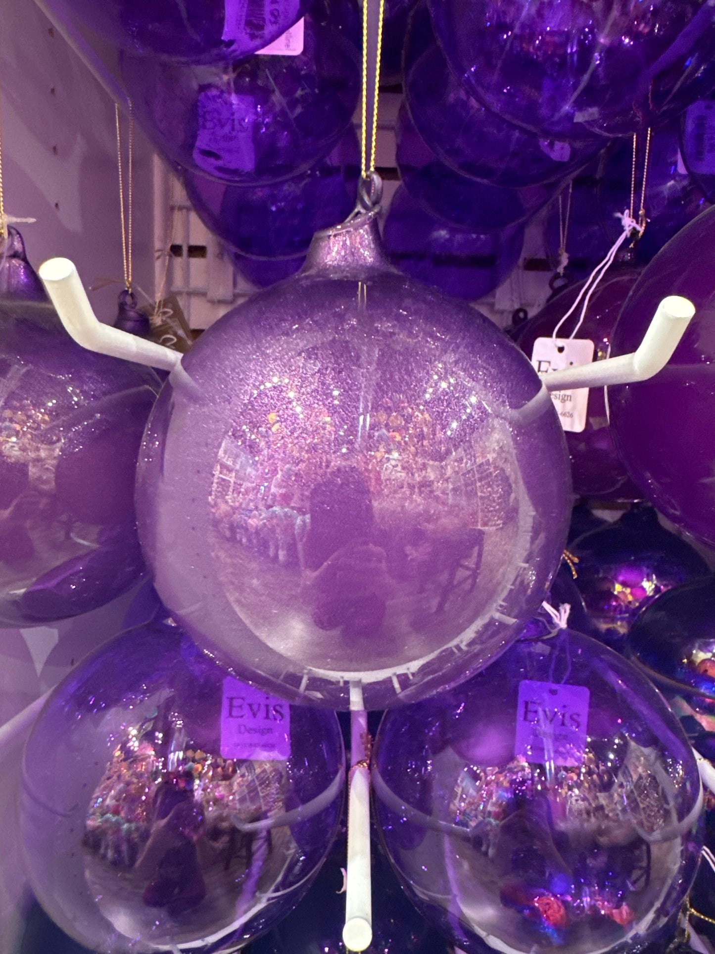 5" Purple Shimmer Glass Ball Ornament