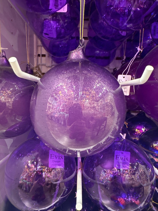 5" Purple Shimmer Glass Ball Ornament