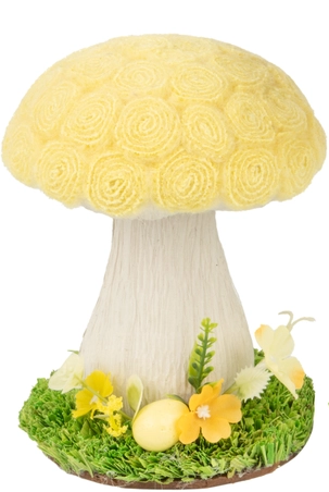 7" Woven Mushrooms Yellow