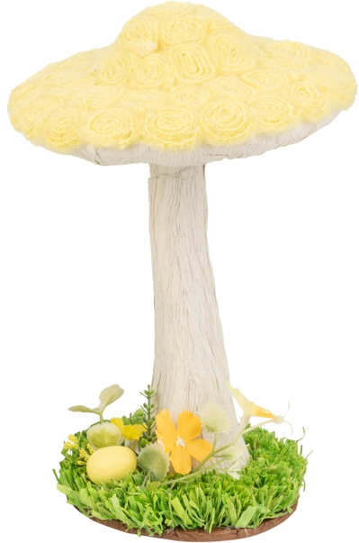 10" Woven Mushrooms Yellow