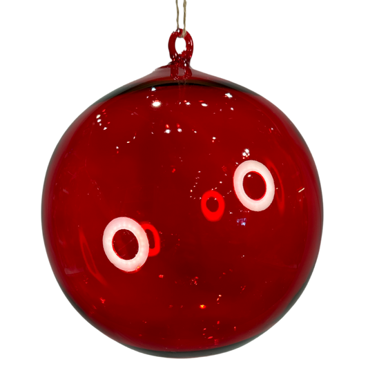 6" Red Glass Ornament