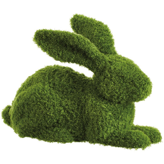 16" Sitting Bunny Moss Covered Green