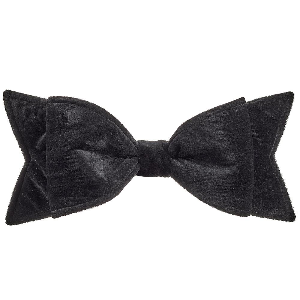 12" Black Bow Velvet Ornament