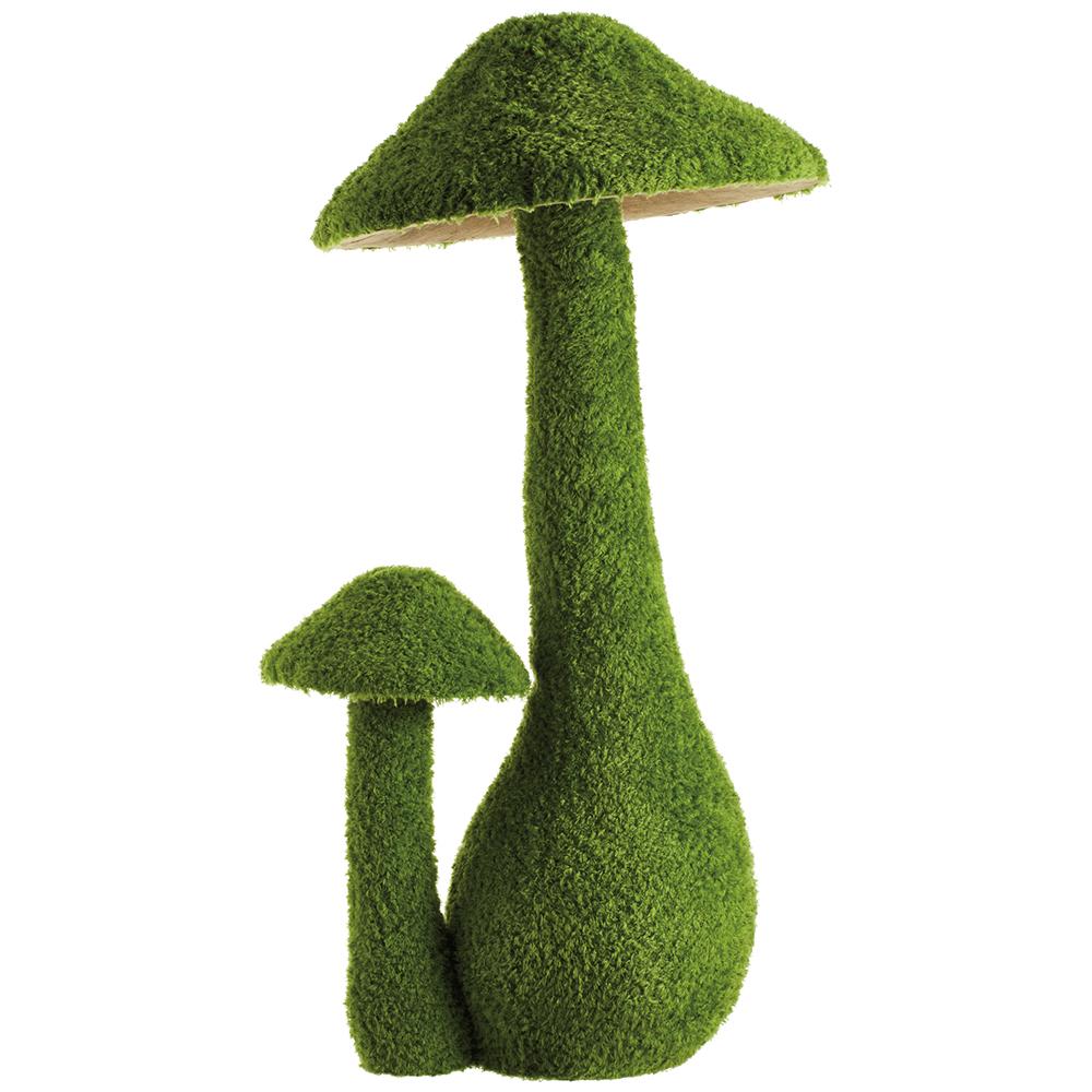 Mossy mushroom cluster figurine with a woodland look.