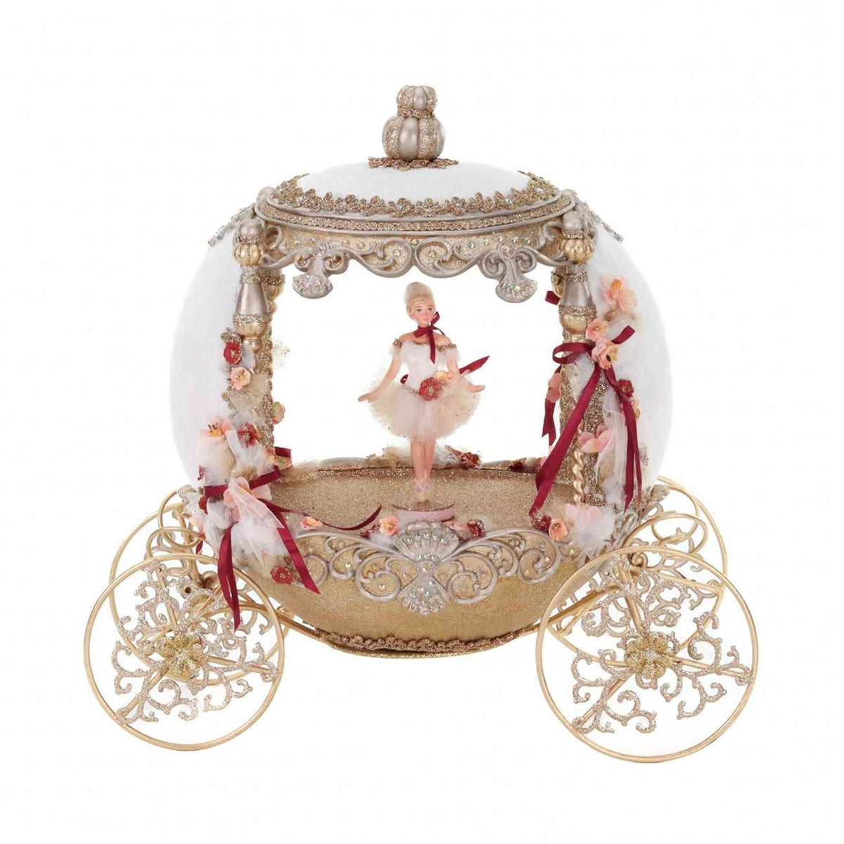 46cm Ballerina Stage Carriage Cream Pink Gold