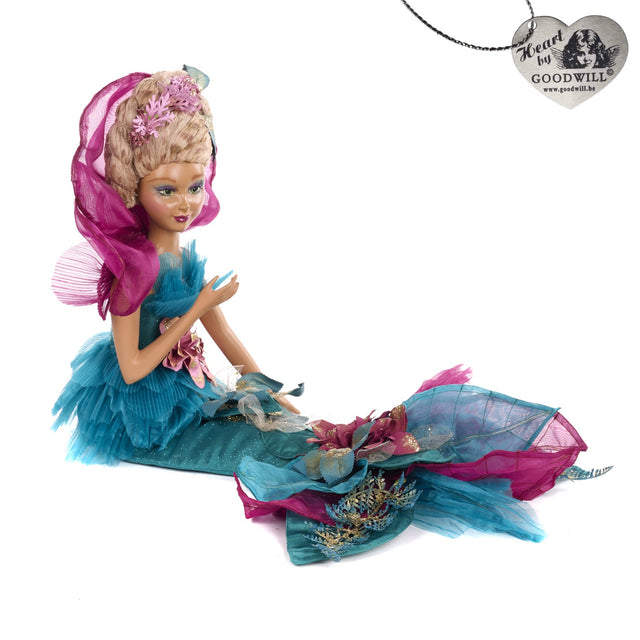 Blue pink botanica mermaid figurine, 81 cm, for Christmas decorating