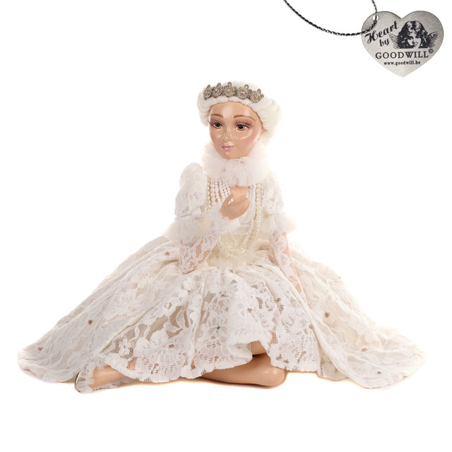White frozen time figurine, 36 cm, for Christmas decorating