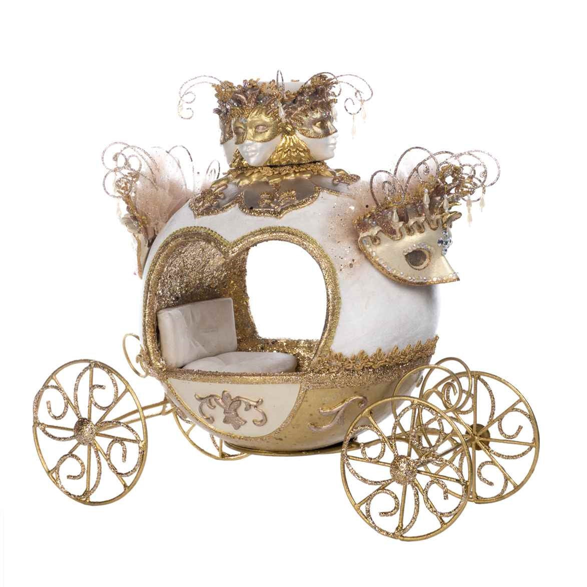 18" Masquerade Carriage White Gold