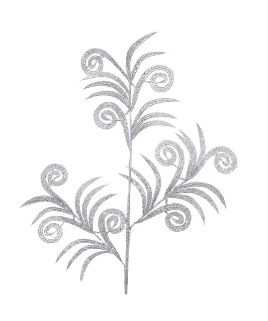 29" Silver Glitter Swirl Spray