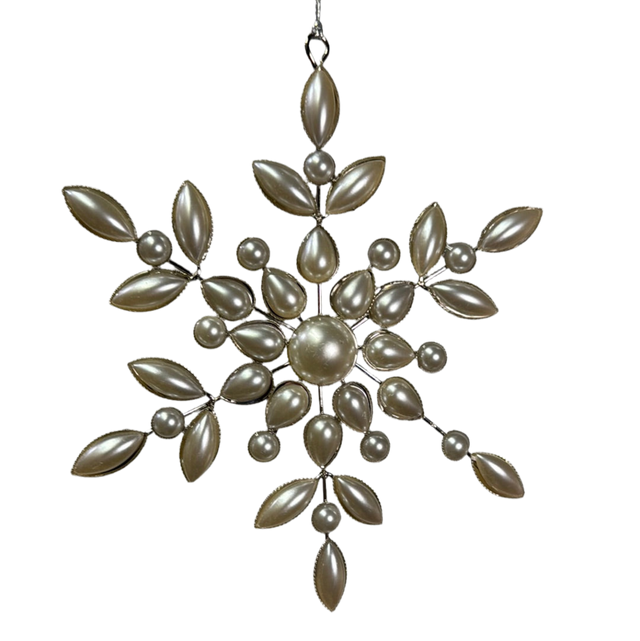 Jeweled ornament with jeweled snowflake detail.