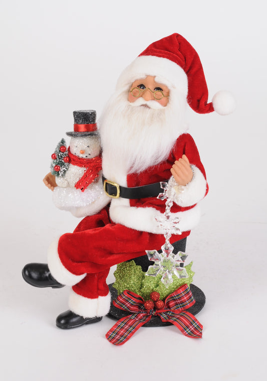 Top hat figurine, 10 inch, for Christmas decorating