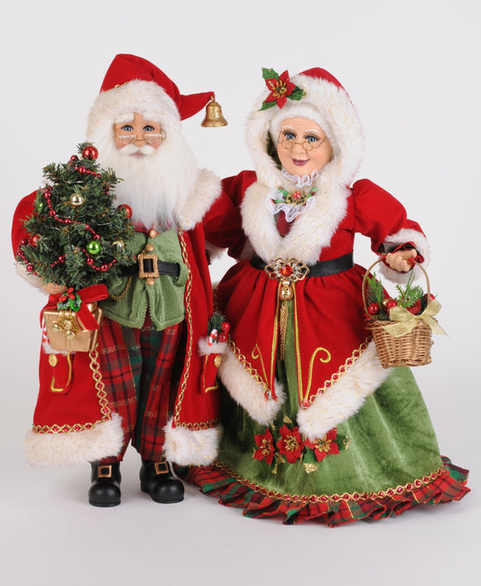 17" Mr & Mrs Claus Strolling LED