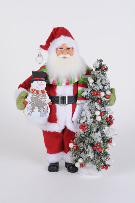 17" Santa Snowy Days Lighted