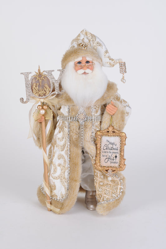 17" Santa Lighted Joyous Presence Lighted