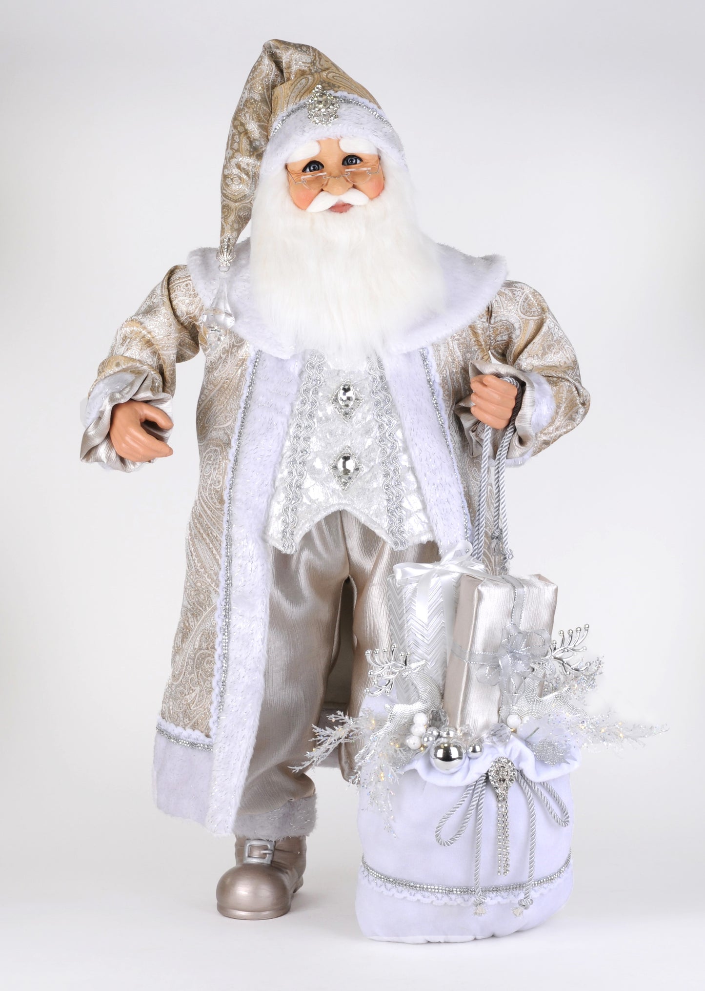 38" Santa White Elegance Lighted