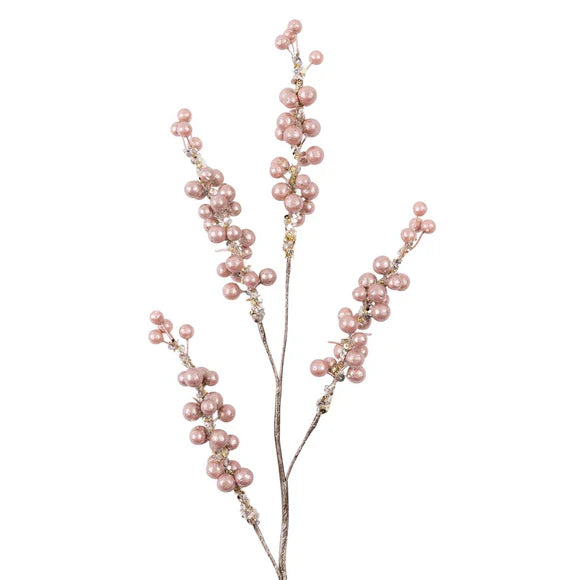 30" Light Pink Berry Spray