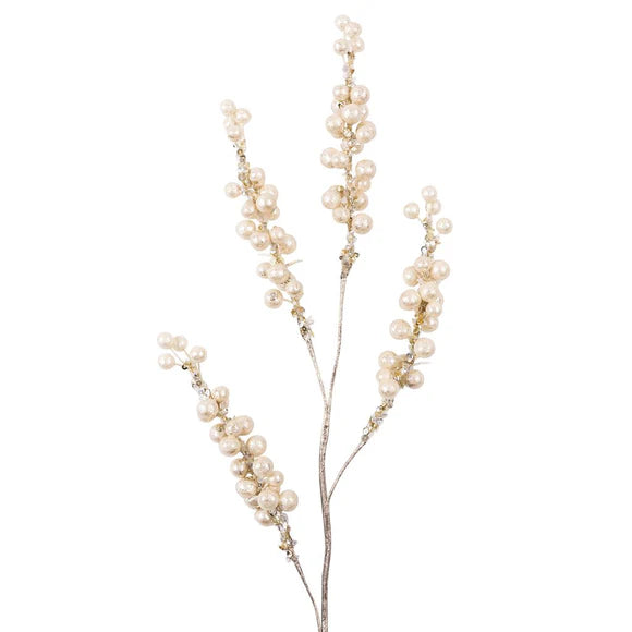 Ivory berry spray with soft clustered berries.