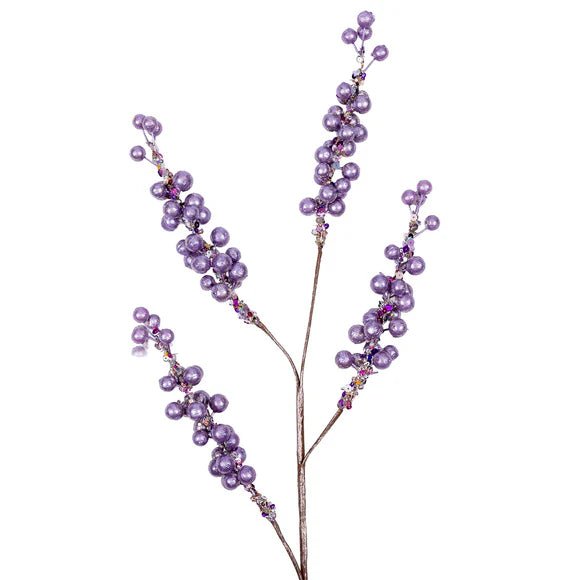Lavender berry spray with clustered berries.