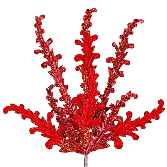 26" Red Acanthus Lace