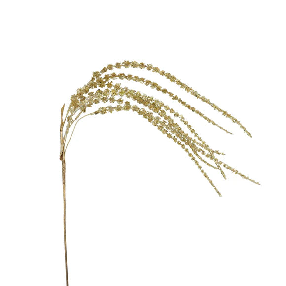 Gold hanging florets spray with small draping blooms.