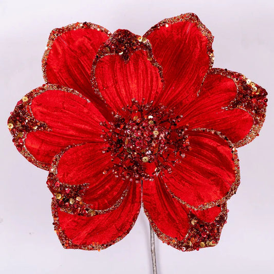 10" Red Victorian Magnolia Stem