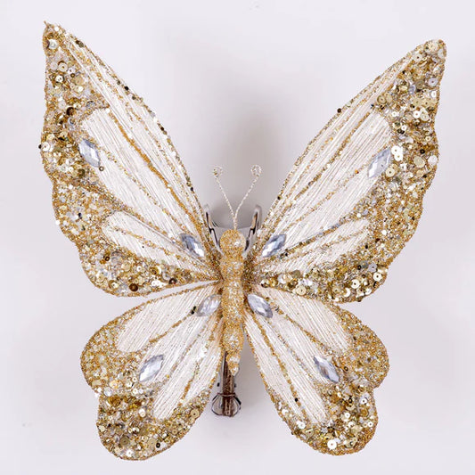 10" Ivory Victorian Butterfly