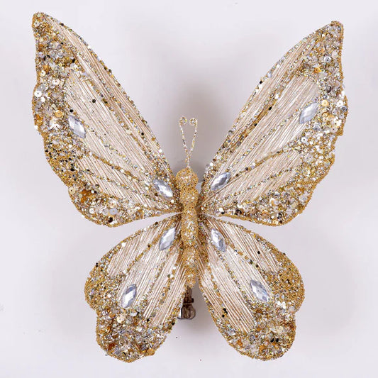 10" Champagne Victorian Butterfly