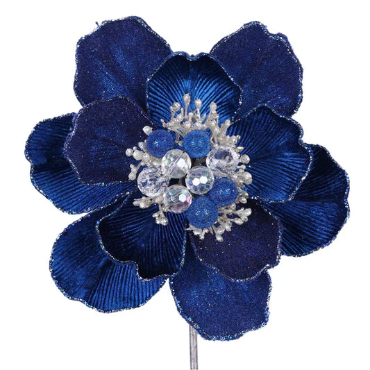 7" Navy Blue Grand Magnolia Stem