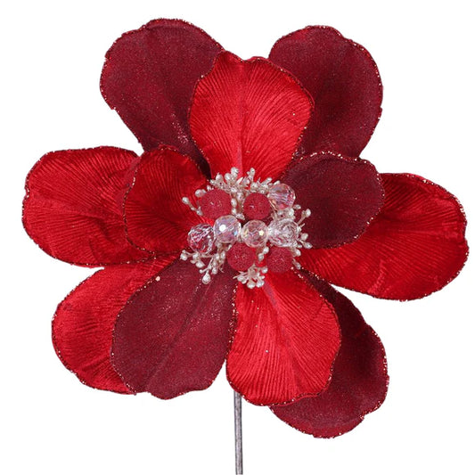 10" Red Grand Magnolia Stem