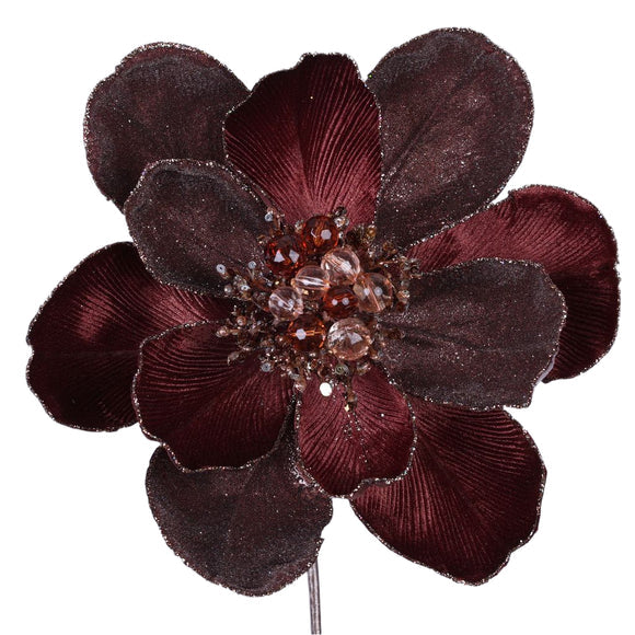 10" Chocolate Grand Magnolia Stem