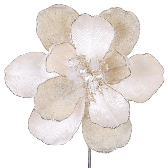 10" Ivory Grand Magnolia Stem