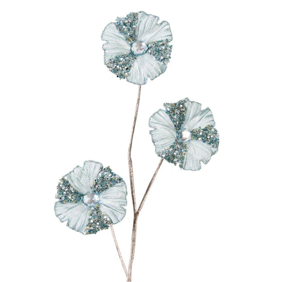 Light blue trumpet plush pick with a soft form.