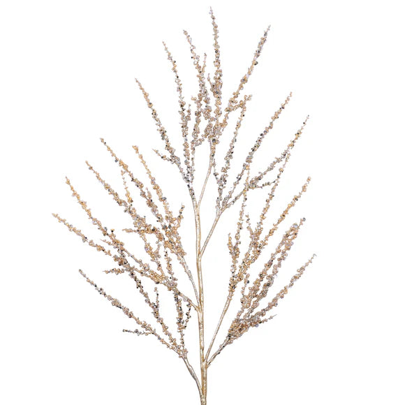 Gold twinkling twig spray with fine textured branches.