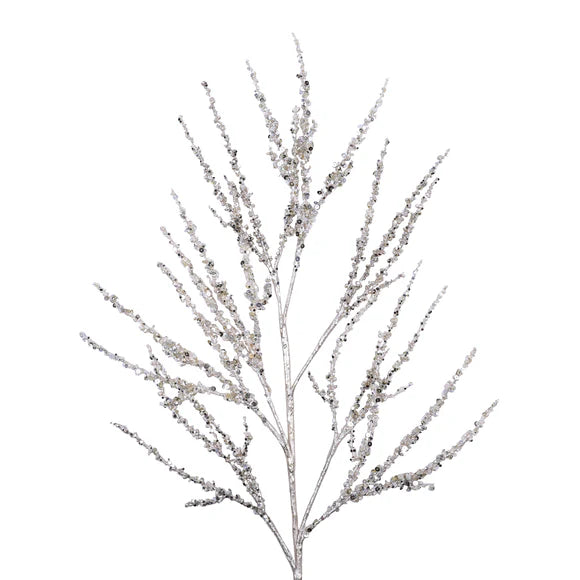 Champagne twinkling twig spray with fine branches.