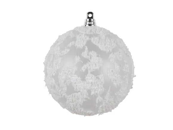 White snowfrost ornament with a frosted finish.