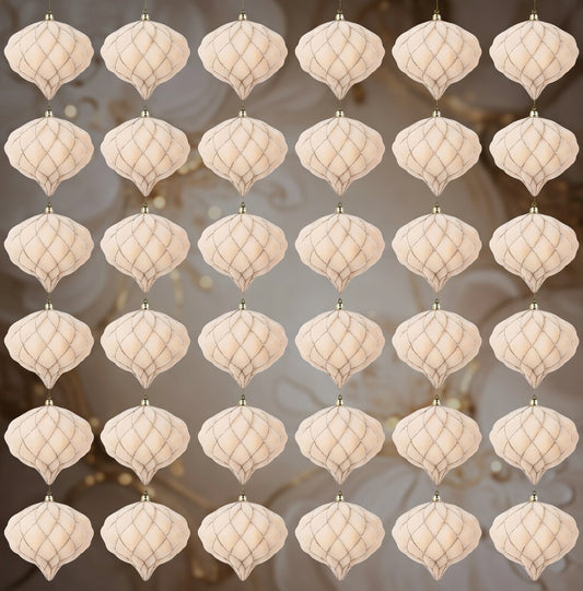 36-Piece Case: 6" Cream Velvet Kismet Ornament