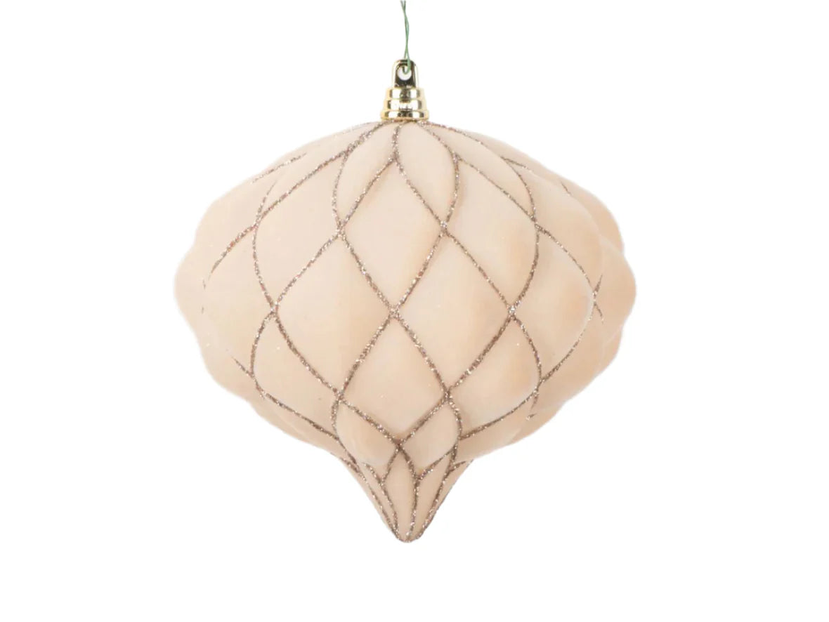 6" Cream Velvet Kismet Ornament