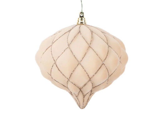6" Cream Velvet Kismet Ornament