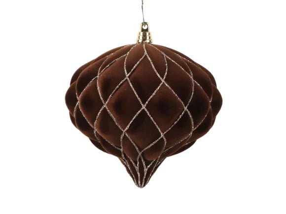 6" Cappuccino Velvet Kismet Ornament