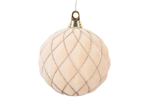 6" Cream Velvet Ornament