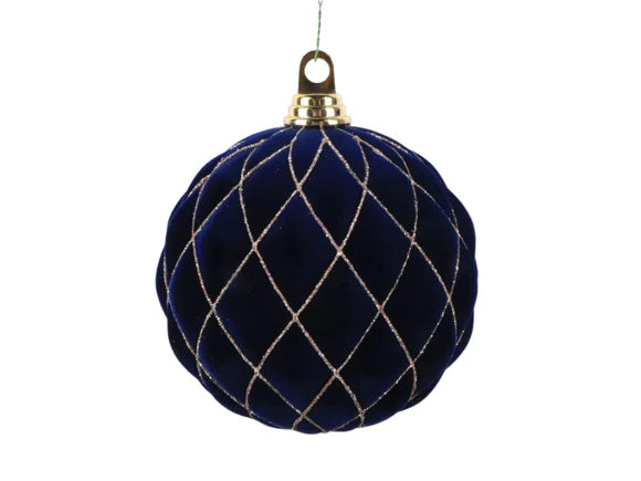 6" Navy Blue Velvet Ornament