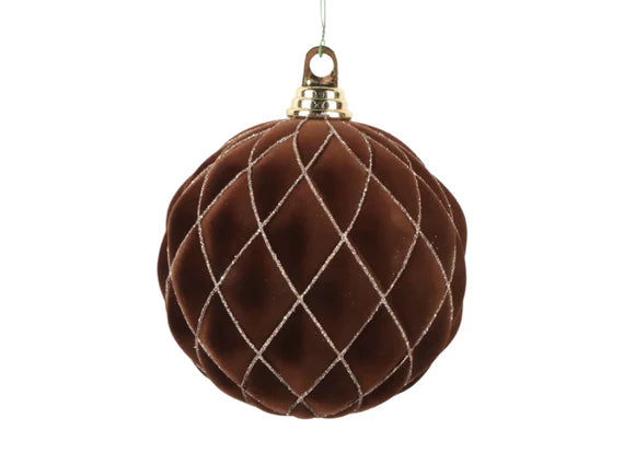 6" Cappuccino Velvet Ornament