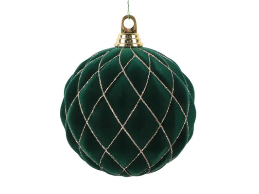 6" Emerald Velvet Ornament