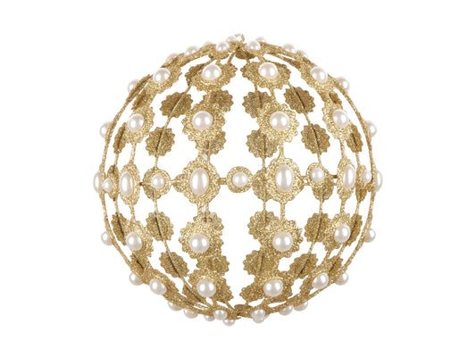 8" Gold Crystal Carriage Ornament