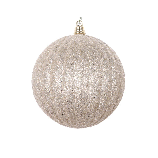 10" Platinum Glitter Pleated Ornament